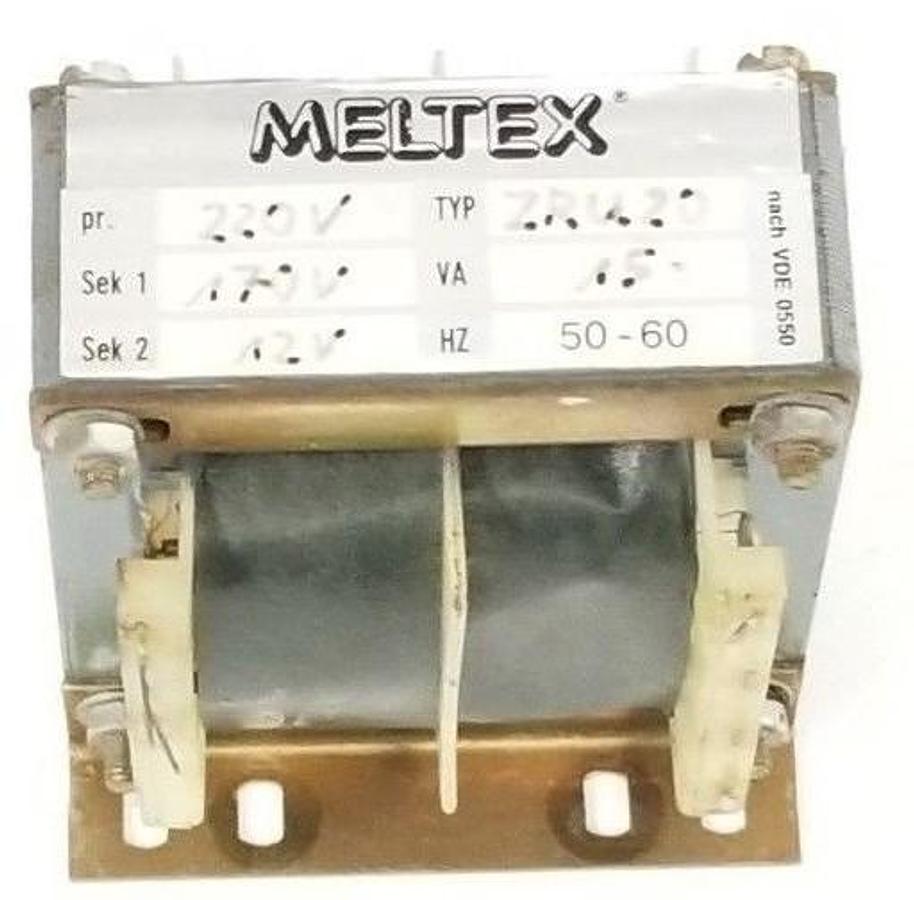 Used MELTEX TYP: ZRU20 TRANSFORMER 220V, 50-60HZ