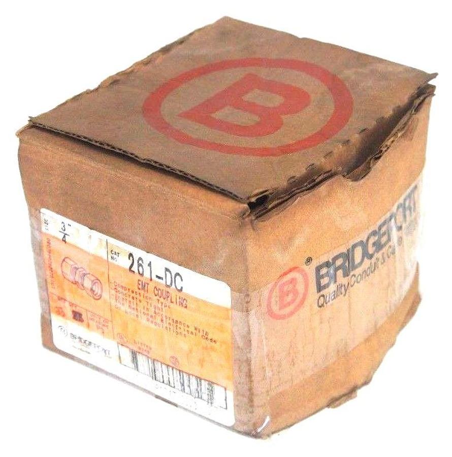 Used BOX OF 23 BRIDGEPORT 261-DC EMT COUPLINGS 3/4" COMPRESSION TYPE CONCRETE TIGHT