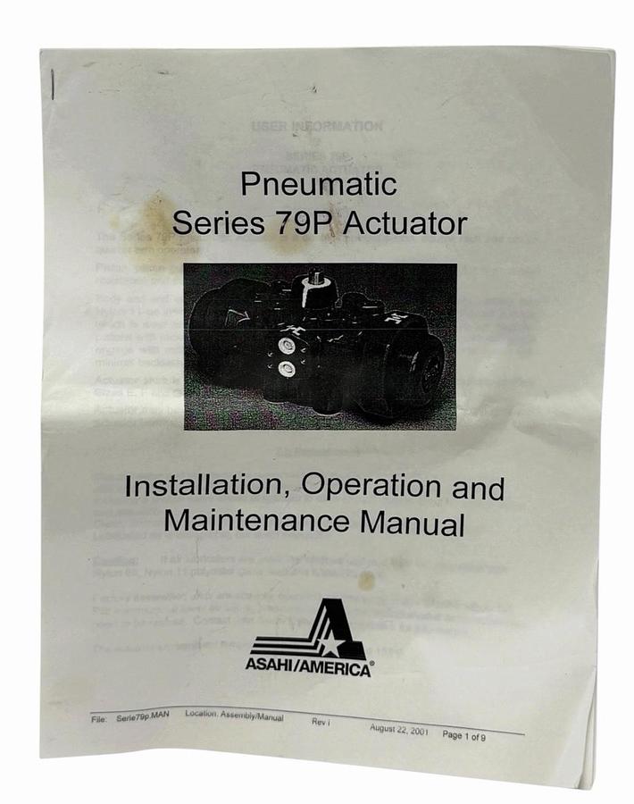 Used NEW ASAHI / AMERICA A79PFSNST AIR TO SPRING ACTUATOR VALVE 1/2''
