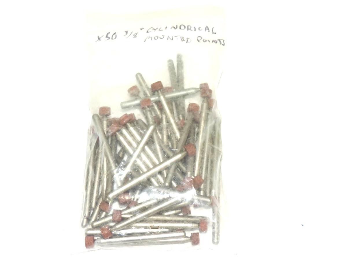LOT OF 50 NEW 3/8" HEAD CYLINDRICAL MOUNTED POINT ABRAISIVES