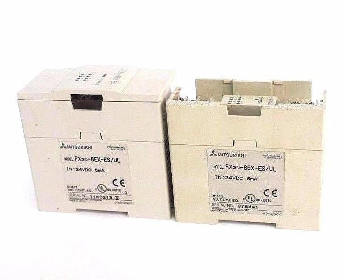 Used LOT OF 2 MITSUBISHI FX2N-8EX-ES/UL EXTENSION BLOCK MODULES 24VDC FX2N8EXESUL