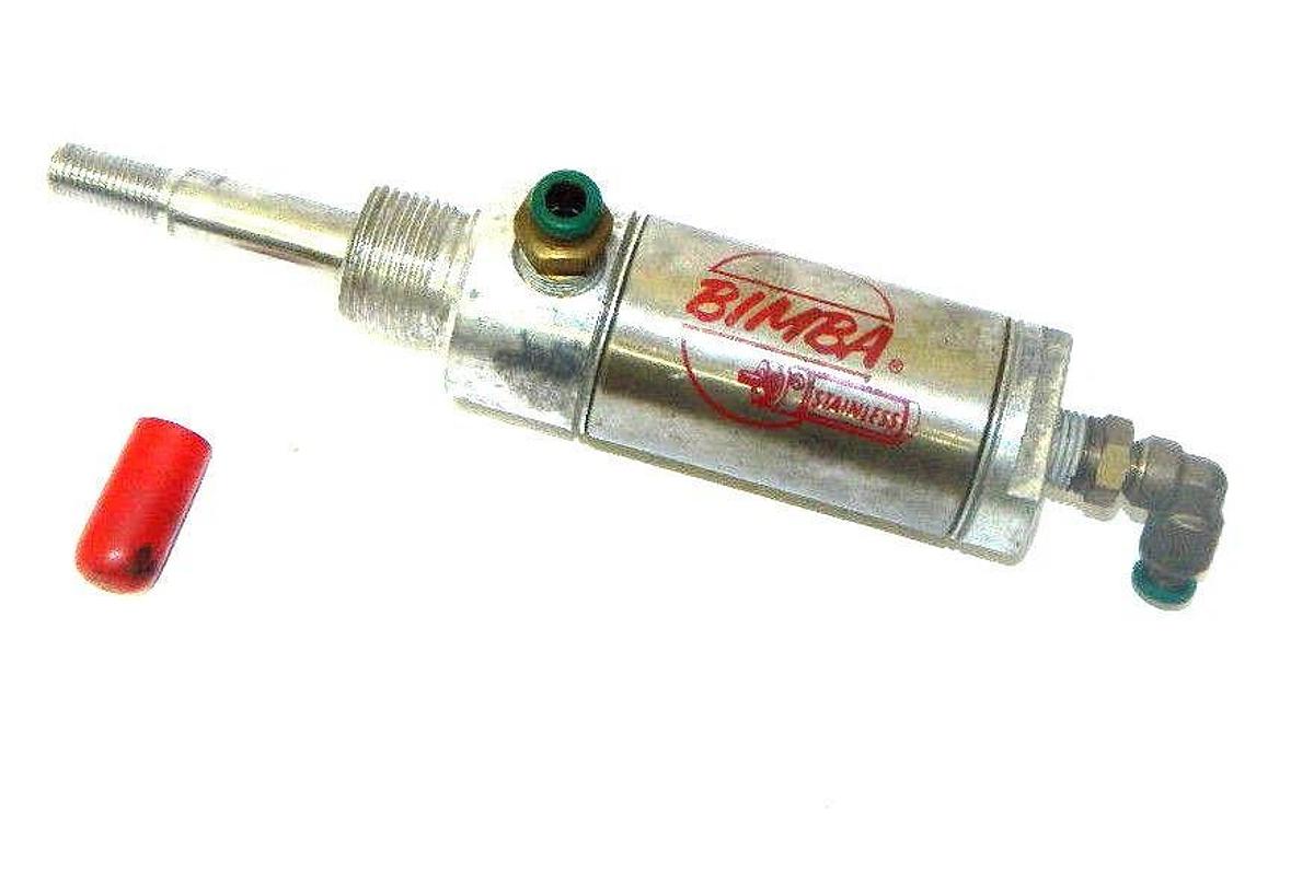 Used BIMBA MRS-171-D DOUBLE ACTING PNEUMATIC CYLINDER, 1" STROKE, 1/2" BORE MRS171D