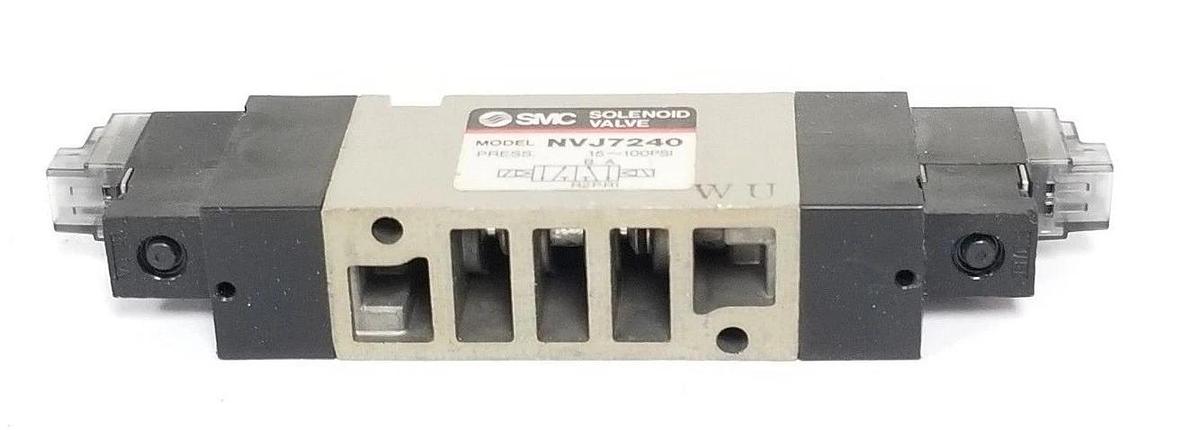 Used SMC NVJ7240 SOLENOID VALVE 15-100PSI, 24VDC