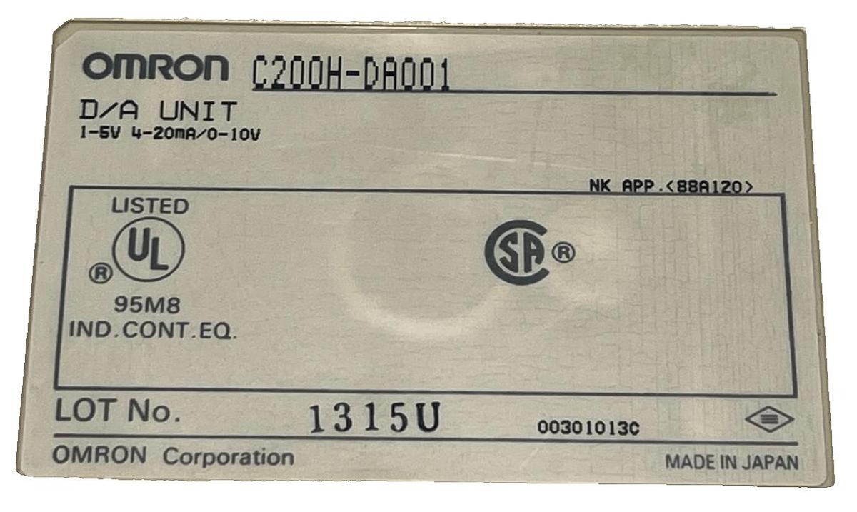 Used OMRON C200H-DA001 C200H-DA001-V1 Analog Output Module I/O PLC Unit, NSNP