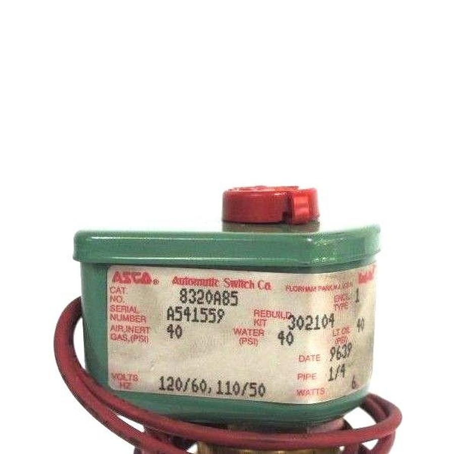 Used NIB ASCO 8320A85 SOLENOID VALVE 1/4'' PIPE, 110-120V, 50/60HZ, 40 PSI