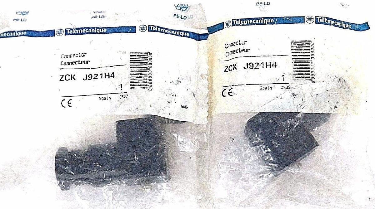 Used LOT OF 2 NEW TELEMECANIQUE ZCK J921H4 CONNECTORS ZCKJ921H4