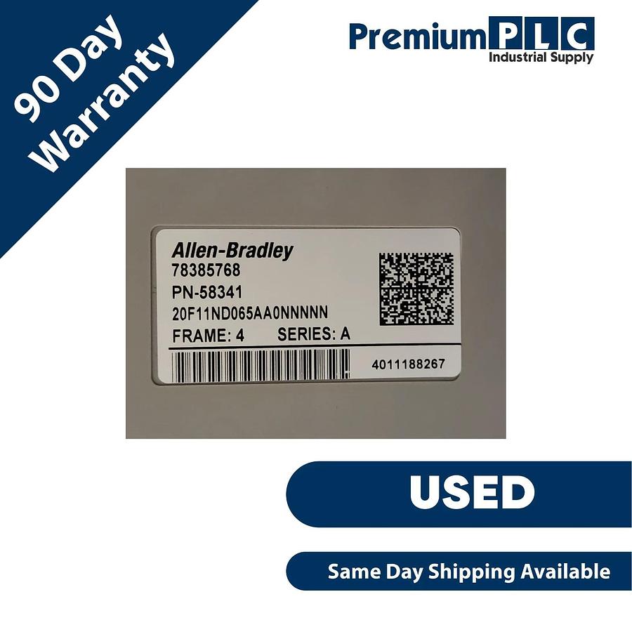 Used ALLEN BRADLEY 20F11ND065AA0NNNNN /A POWERFLEX 753 AC DRIVE 480VAC/3PH/65A/50HP