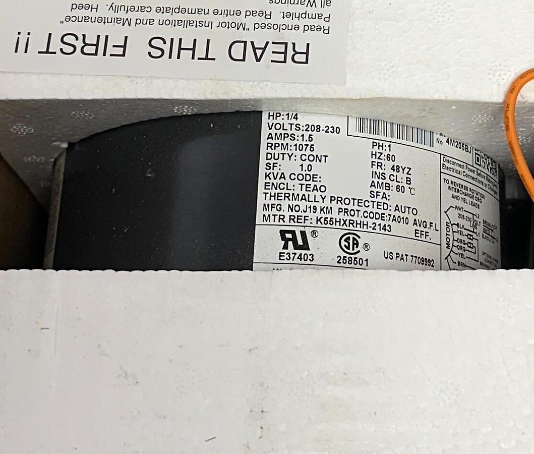 Used DAYTON 4M205BJ PERMANENT SPLIT CAPACITOR CONDENSER FAN MOTOR 1/4HP 208-230V NSMP