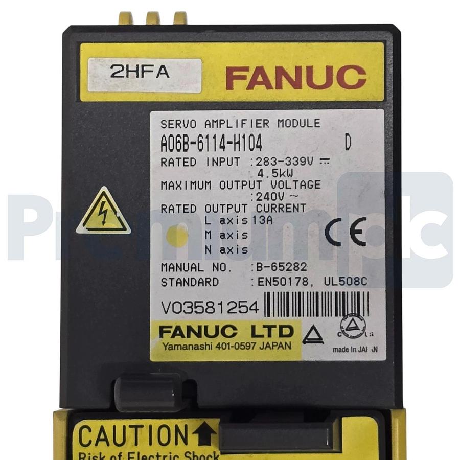 Refurbished FANUC A06B-6114-H104 Alpha i Single Axis Servo Amplifier 4.5kW SVM1-40i REP.