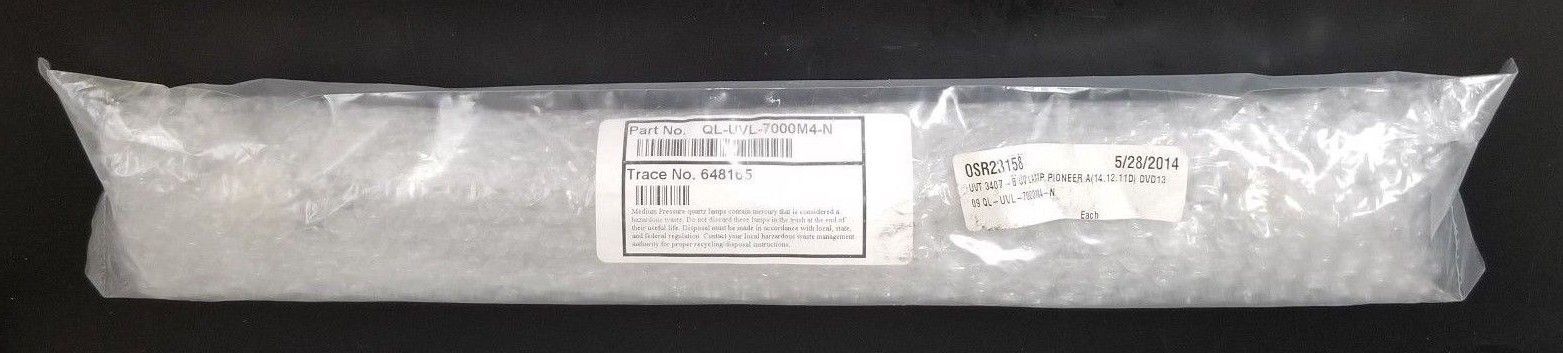 Used NEW UV TECH PIONEER QL-UVL-7000M4-N QUARTZ LAMP 648165, QLUVL7000M4N
