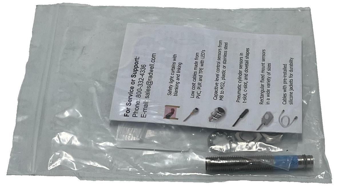 Used Radwell RAD07671 Proximity Sensor 8mm Shielded 2mm Range M8 QD PNP NC, NSMP