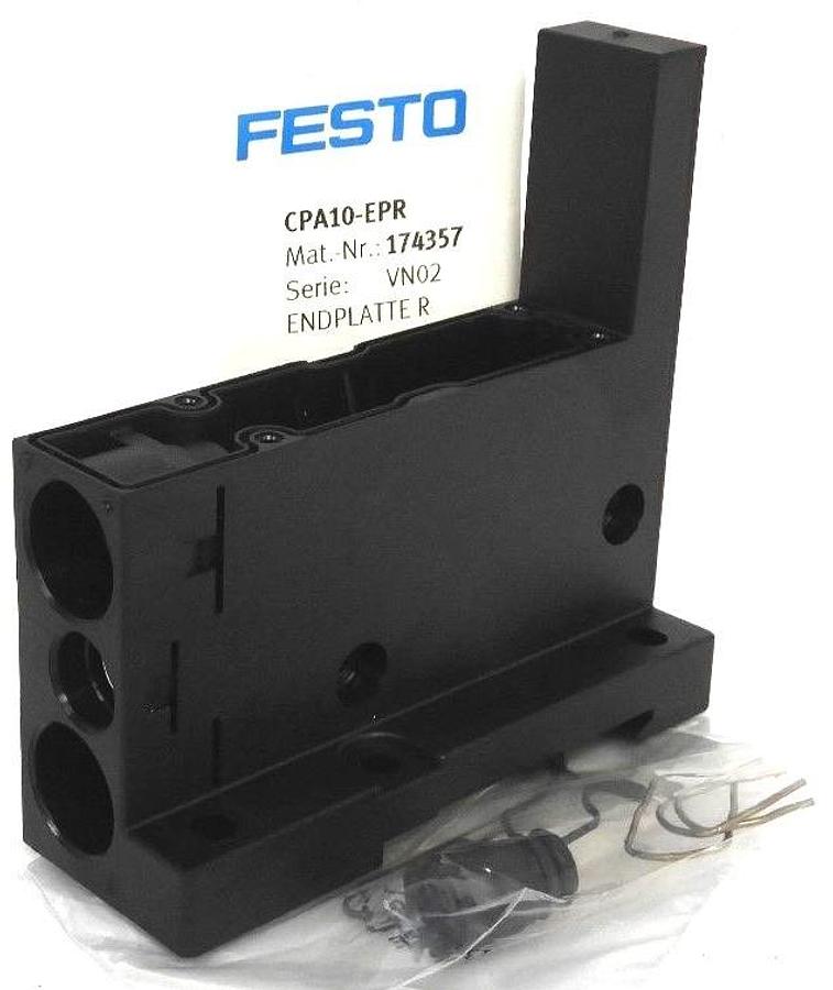 NIB FESTO CPA10-EPR END BLOCK RIGHT HAND FOR VALVE MANIFOLD