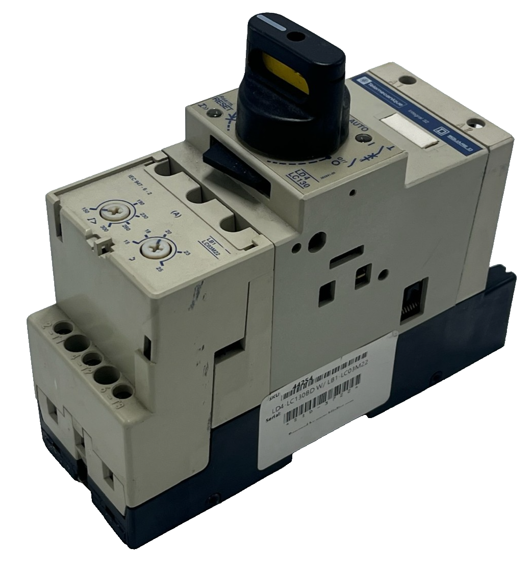 Used Telemecanique LD4-LC130BD Motor Starter | LB1-LC03M22 Overload | 32A 24VDC Coil