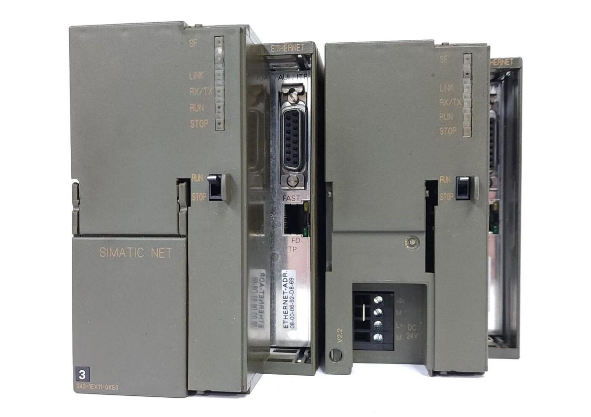 Used LOT OF 2 SIEMENS 6GK7343-1EX11-0XE0 SIMATIC NET CP ETHERNET MODULES