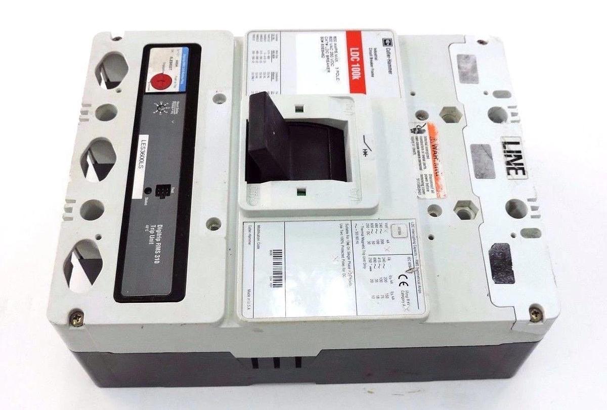 Used CUTLER HAMMER LDC3600FK01P05Y01 CIRCUIT BREAKER LDC100K W/ LES3600LS TRIP UNIT