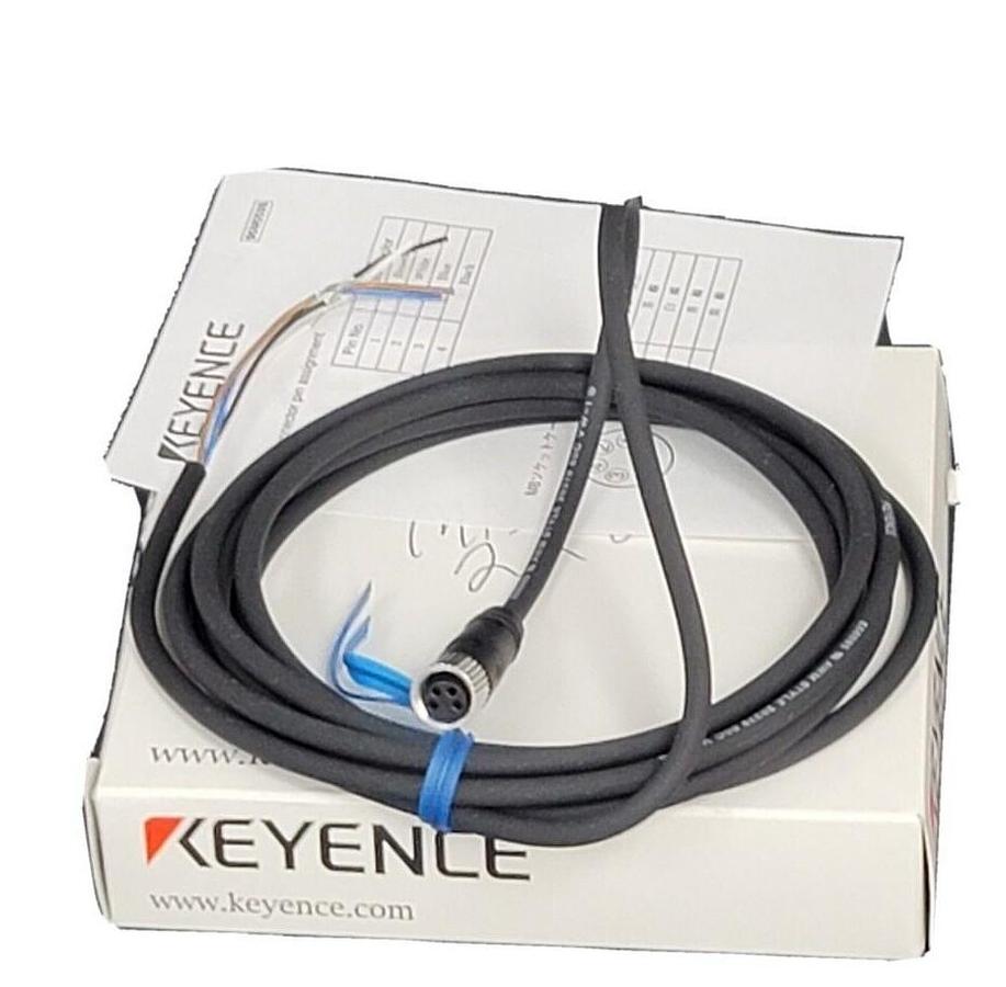 LOT OF 2 NIB KEYENCE OP-42187 CORD SET QUICK DISCONNECT 4 PIN CONNECTOR 2M