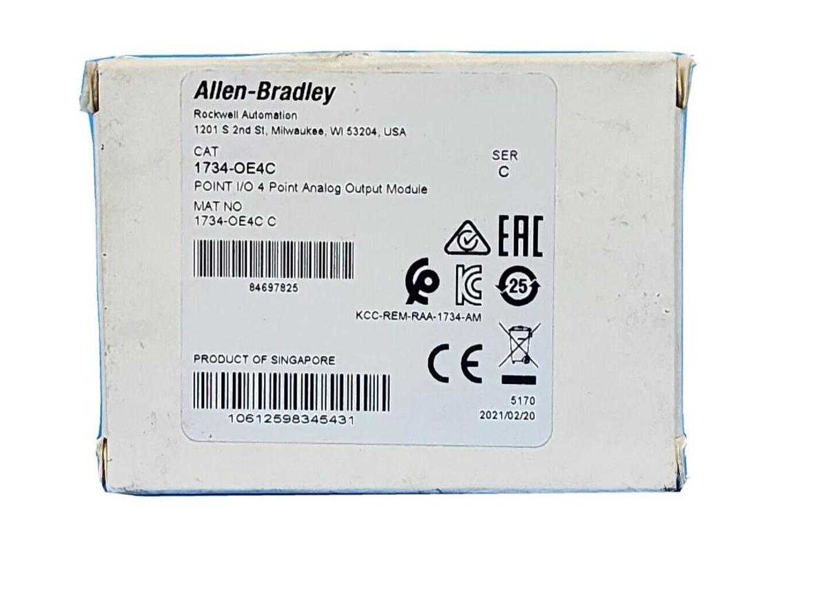 Used NIB ALLEN BRADLEY 1734-OE4C SER. C POINT I/O 4 POINT ANALOG OUTPUT MODULE
