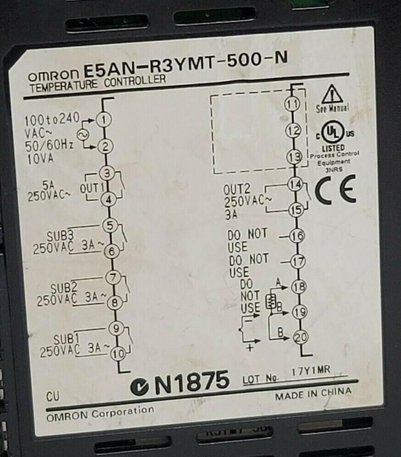 Used OMRON ESAN-R3YMT-500-N TEMPERATURE CONTROLLER ESANR3YMT500N