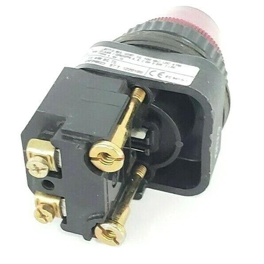 Used ALLEN BRADLEY 800H-PR16 PILOT LIGHT RED SER. F 120V 50/60HZ, 40171-002-01 COIL