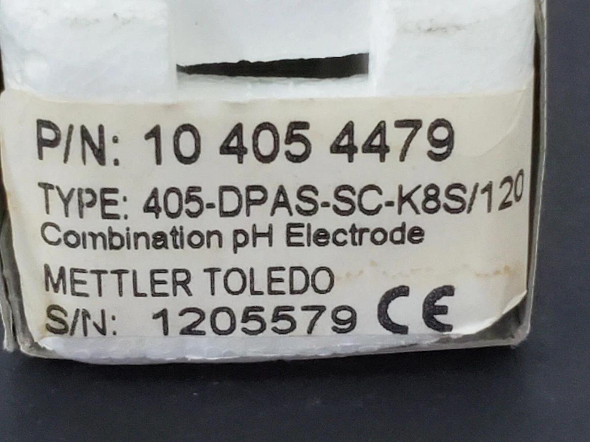 Used NEW METTLER TOLEDO 10-405-4479 PRE-PRESSURIZED PH PROBE 405-DPAS-SC-K8S/120