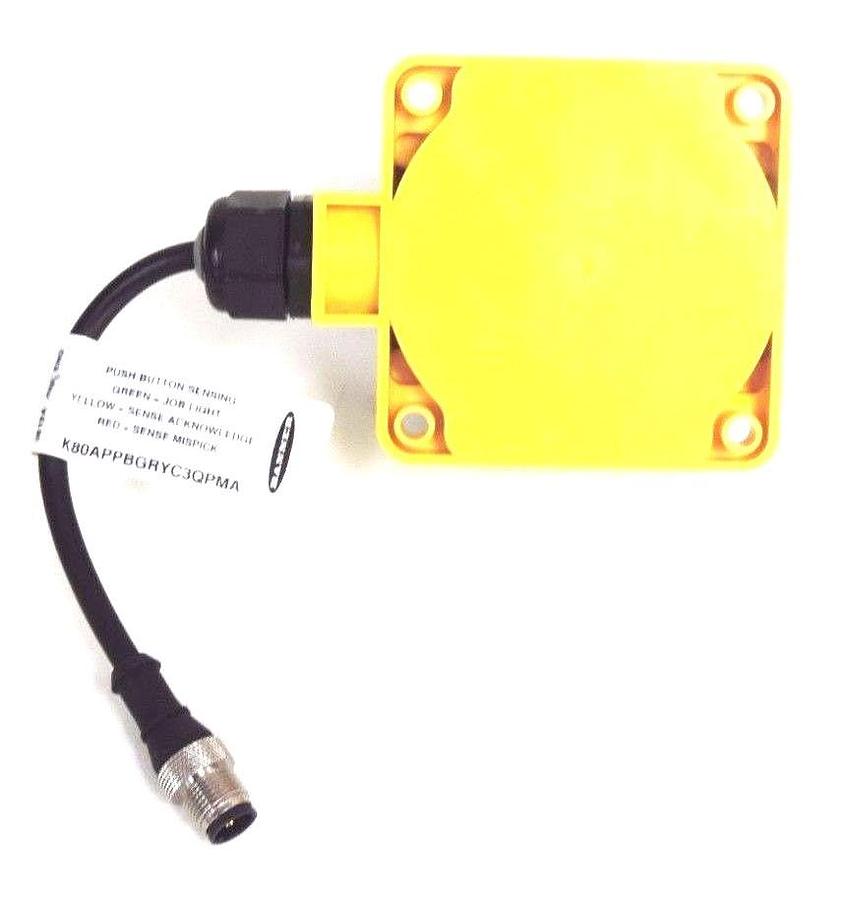 Used NIB BANNER K80APPBGRYC3QPMA PUSH BUTTON SENSOR 12/30VDC, 79032
