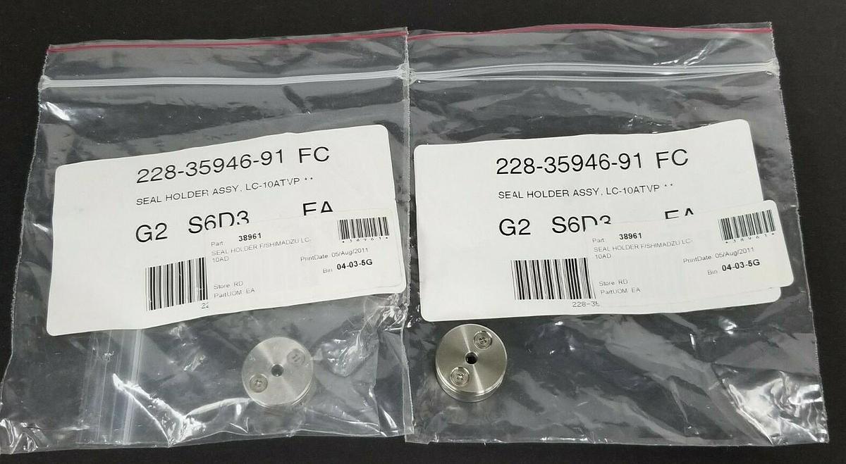 Used LOT OF 2 NEW SHIMADZU 228-35946-91 SEAL HOLDER ASSY, LC-10ATVP, 2283594691