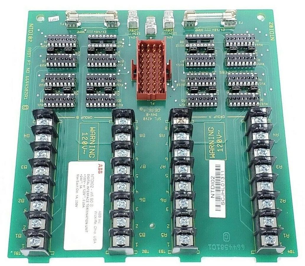 Used ABB NTDI02 DIGITAL INTERFACE TERMINATION UNIT ASSY: 6644582A1, NTDI-02