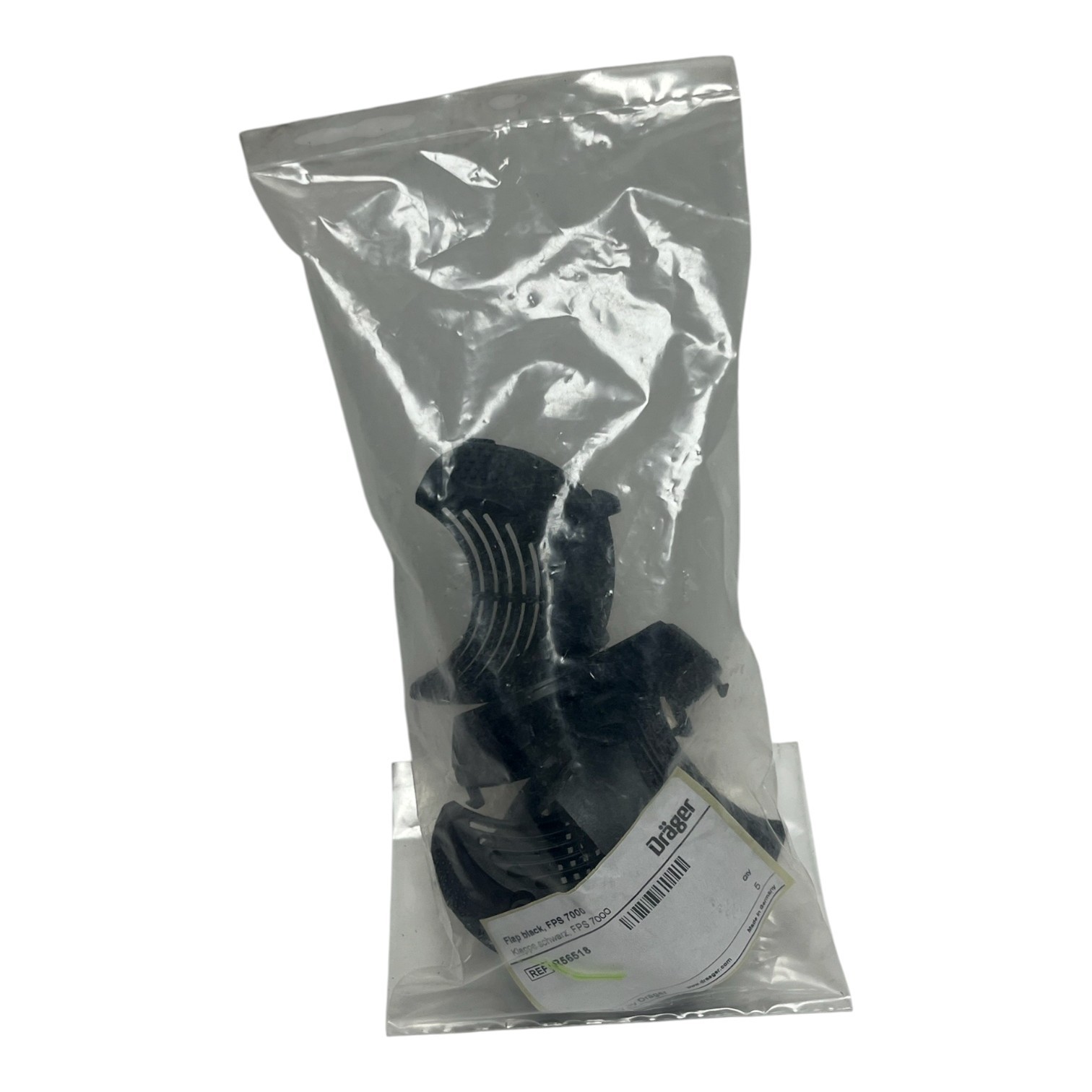 Lot of 5 Dräger R56518 Flap Black for FPS 7000 Mask - New Surplus Factor Sealed