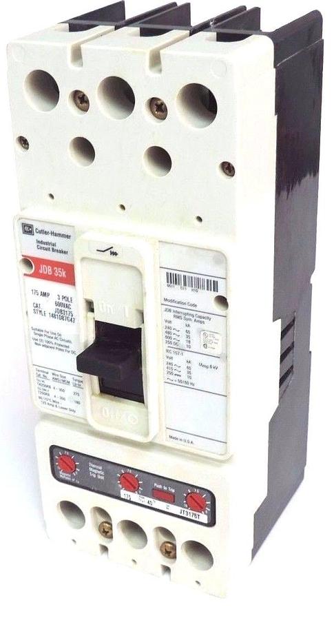 Used NEW CUTLER-HAMMER JDB3175 CIRCUIT BREAKER JDB 35K STYLE: 1481D87G47, 3-POLE