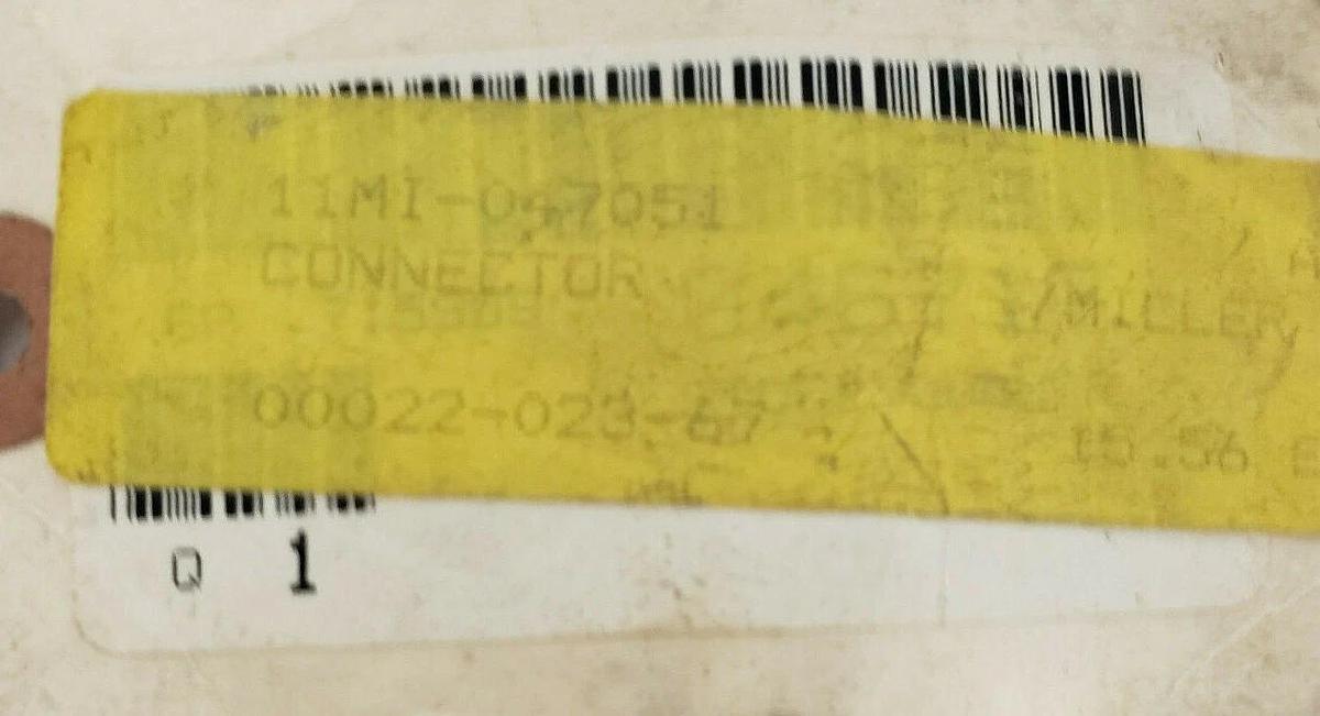 Used MILLER 11MI-047051 CONNECTOR 00022-023-67 047051 11MI047051