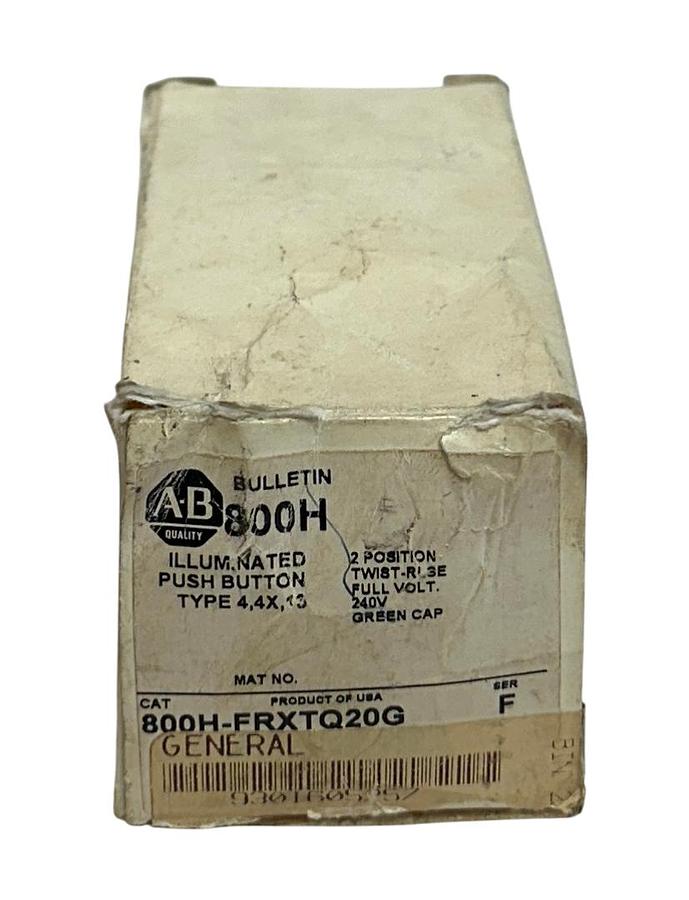Used ALLEN BRADLEY 800H-FRXTQ20G /F ILLUMINATED PUSH-PULL DEVICE 30mm 240V NSMP *
