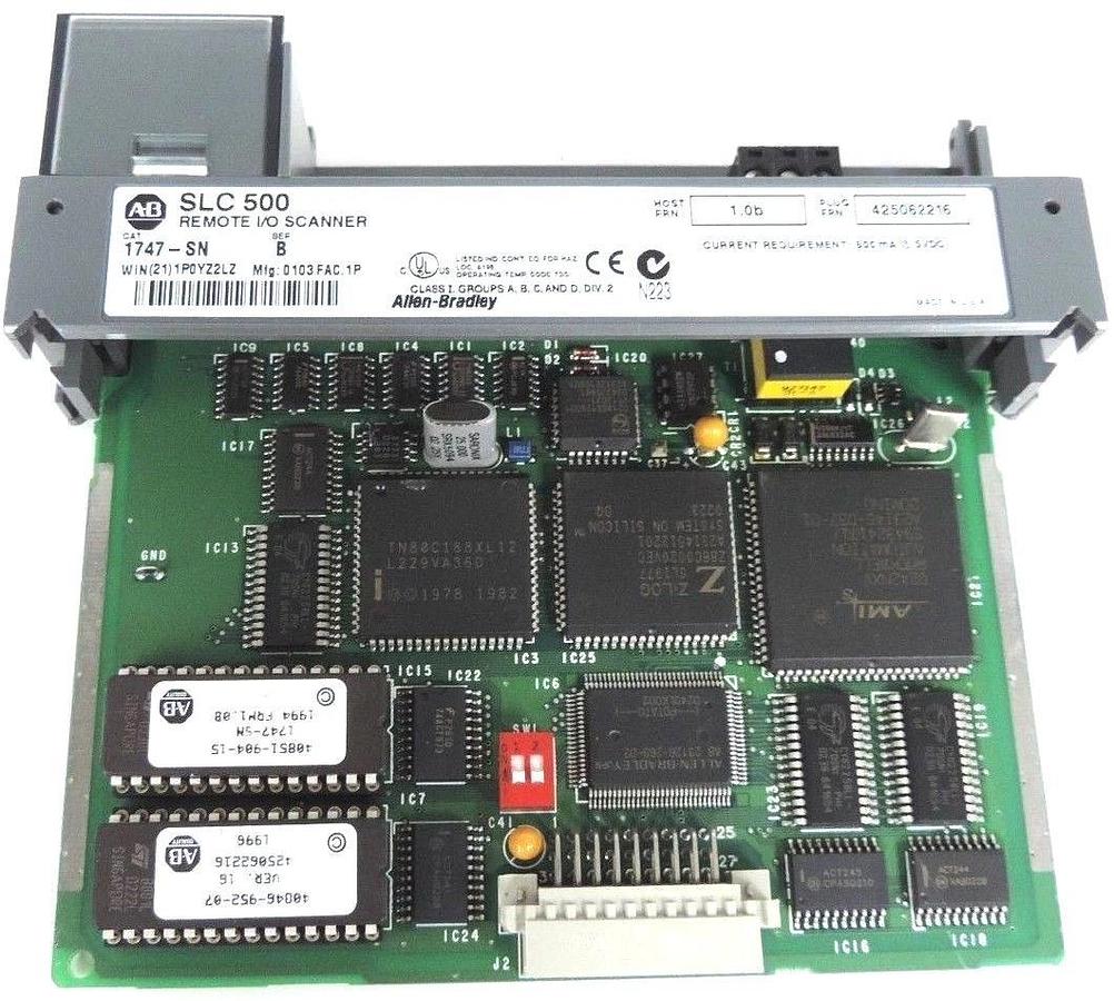 Used ALLEN BRADLEY 1747-SN REMOTE I/O SCANNER 1747SN SER. B *MISSING DOOR*