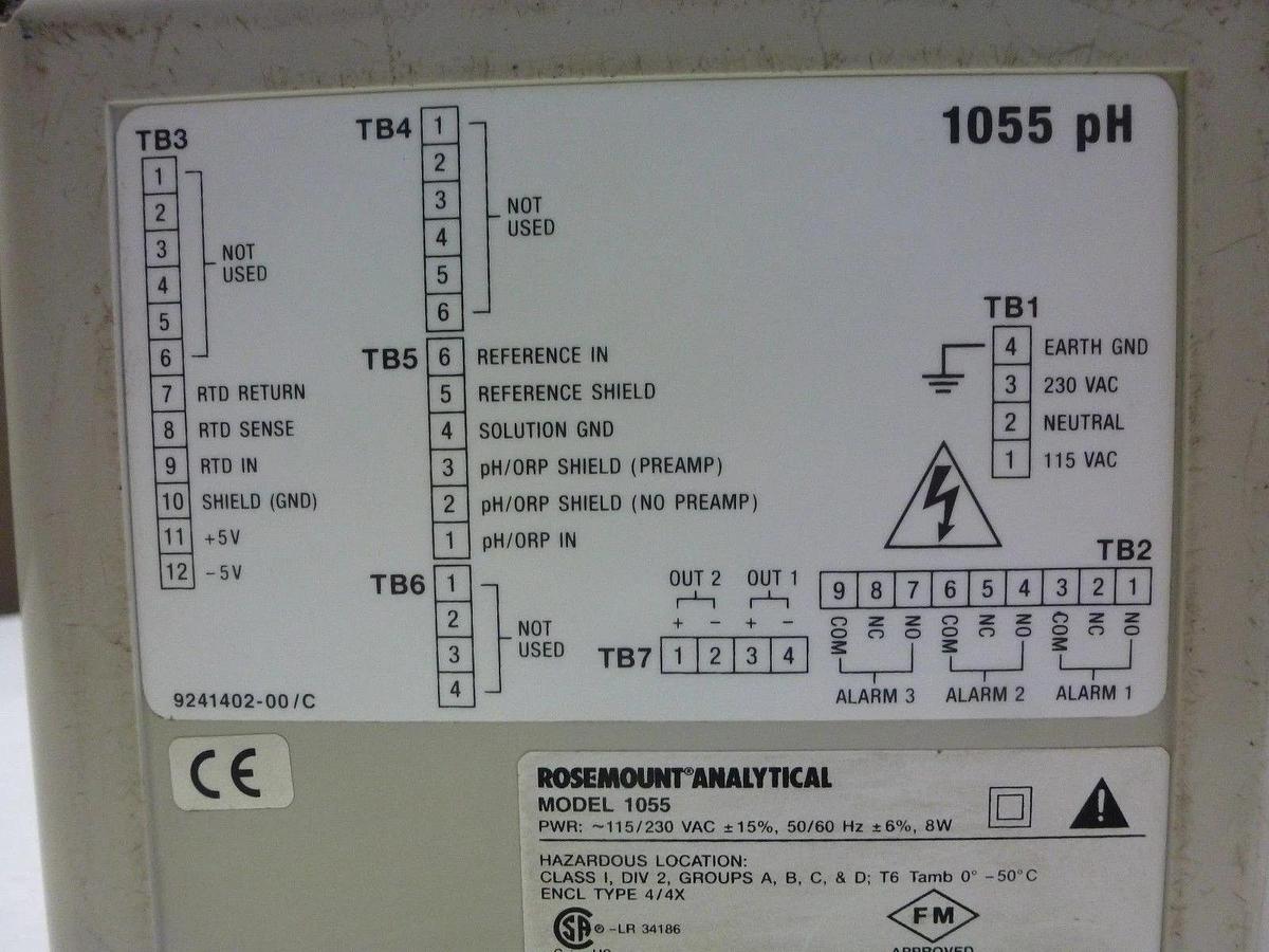 Used ROSEMOUNT 1055-01-10-22 SW VER# 3.30 ANALYZER SOLUCOMP II 115/230VAC 1055011022