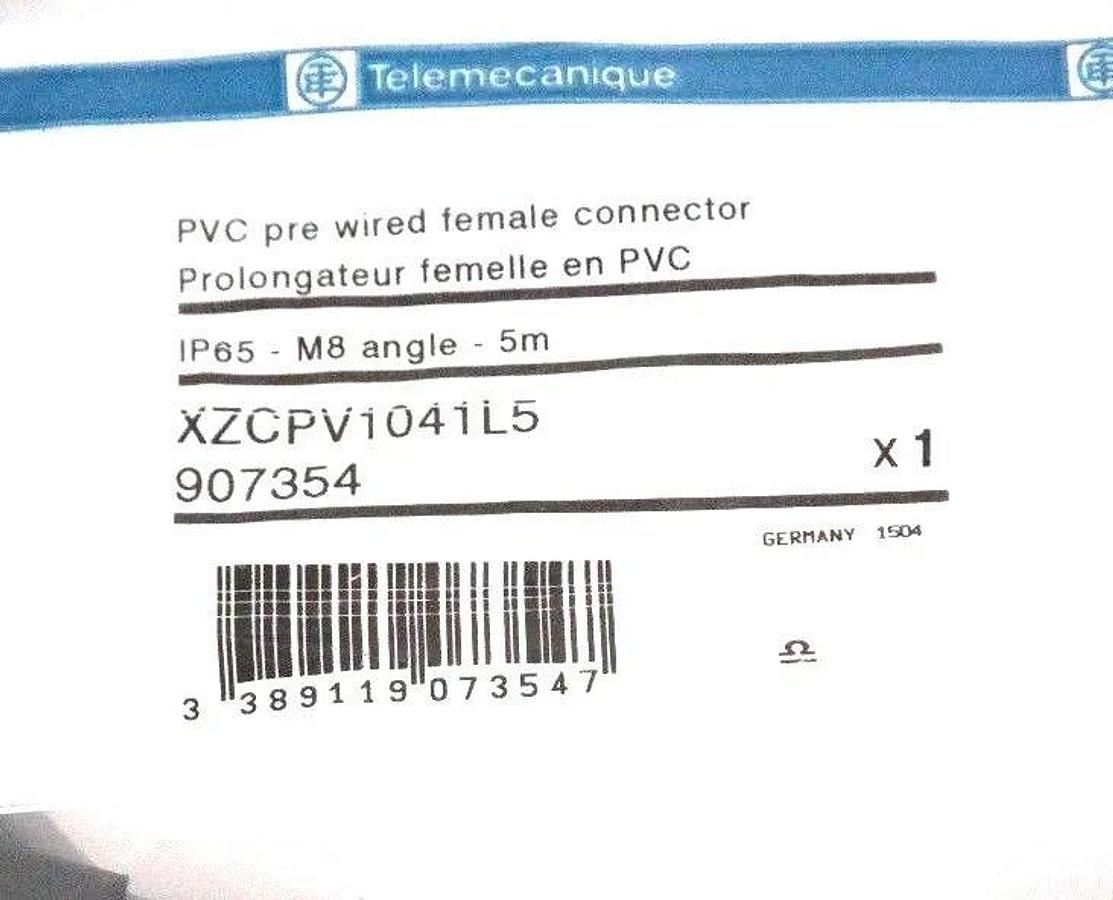 Used NEW TELEMECANIQUE XZCPV1041L5 PVC PRE WIRED FEMALE CONNECTOR, 907354
