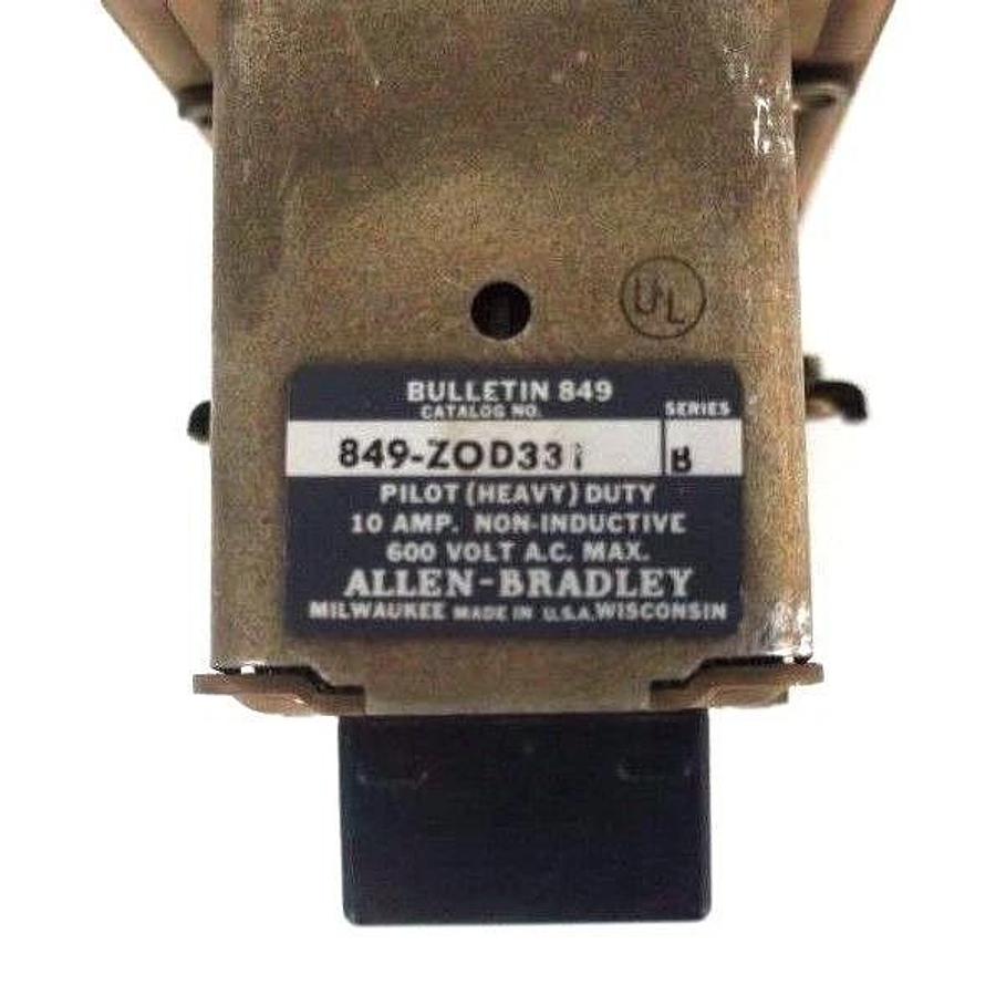 Used ALLEN BRADLEY 849-ZOD331 SER. B PNEUMATIC TIMER OFF DELAY 849ZOD331, 21A244 COIL