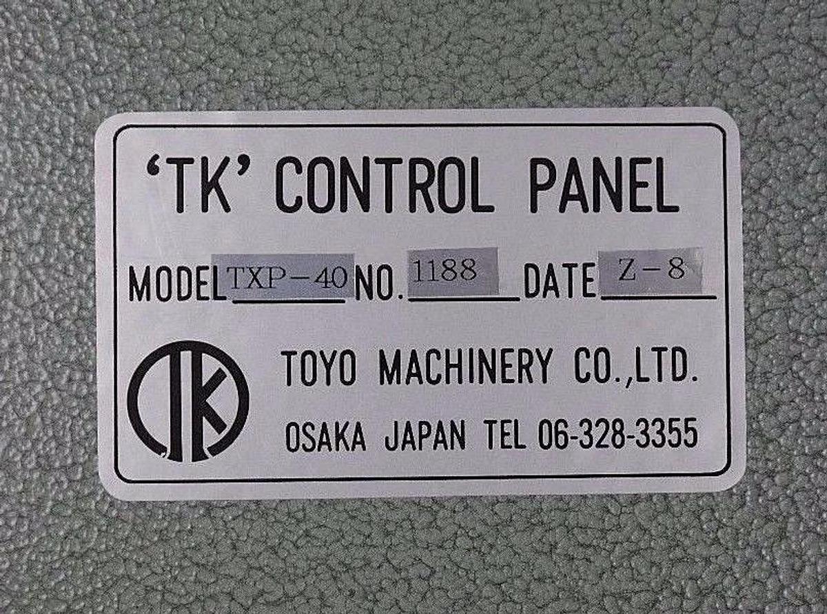 NIB TOYO MACHINERY TXP-40 CONTROL PANEL NO. 1188 TXP40