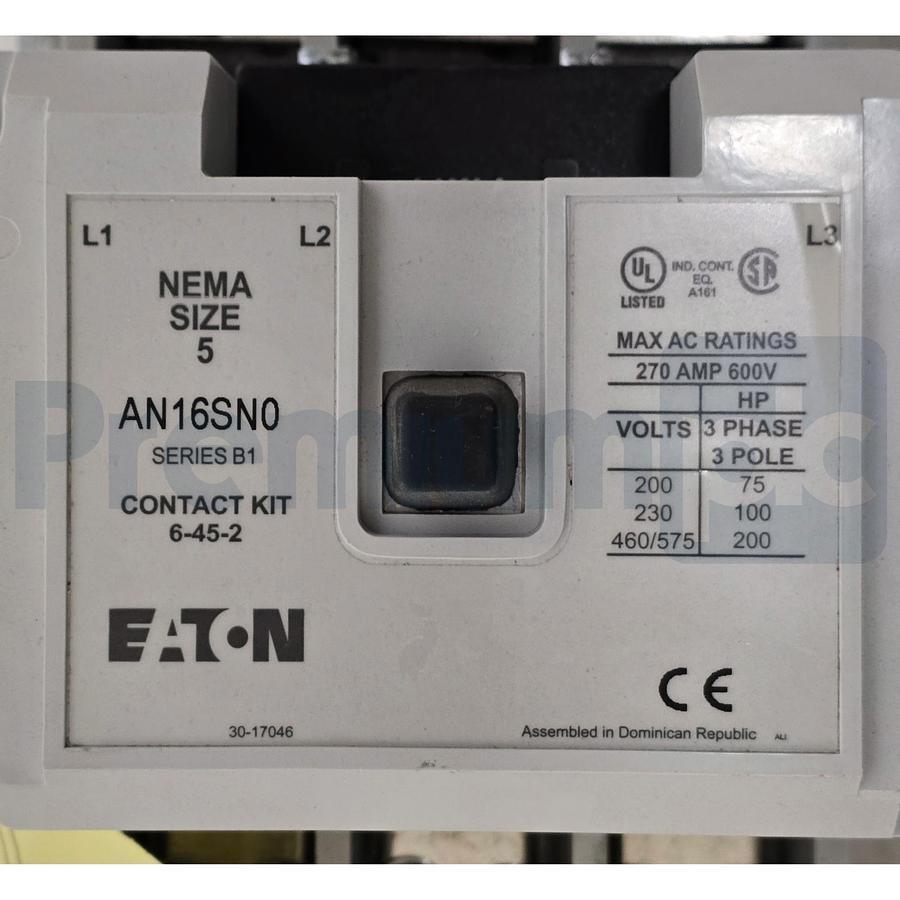 Used Eaton AN16SN0CB Freedom Series NEMA Size 5 Starter 270A 3P 440/480V Coil AN16SN0