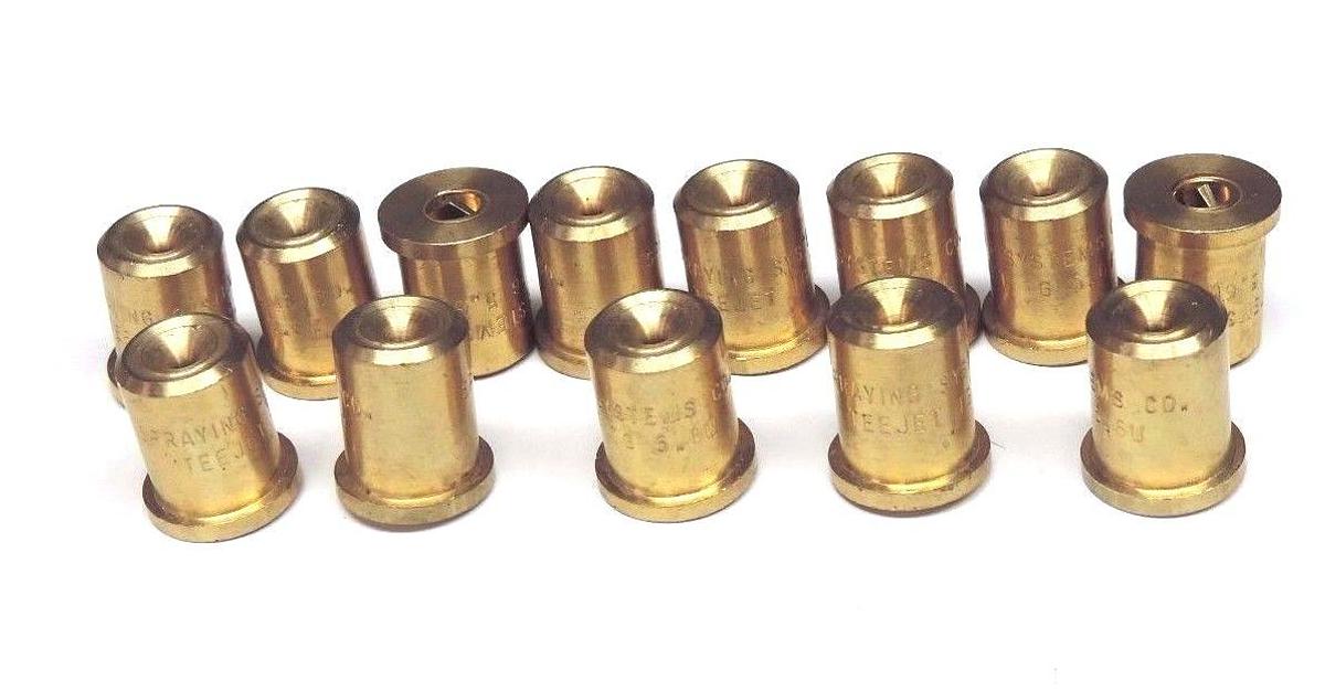 Used LOT OF 13 SPRAYING SYSTEMS TG-5.6W SPRAYING NOZZLES TG56W BRASS