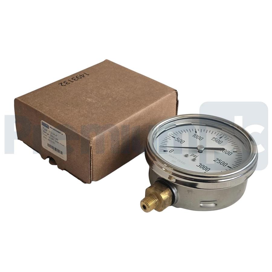 WIKA 4212151 Type 212.54 4" Industrial Pressure Gauge 3000 psi 1/4" NPT LM NSMP