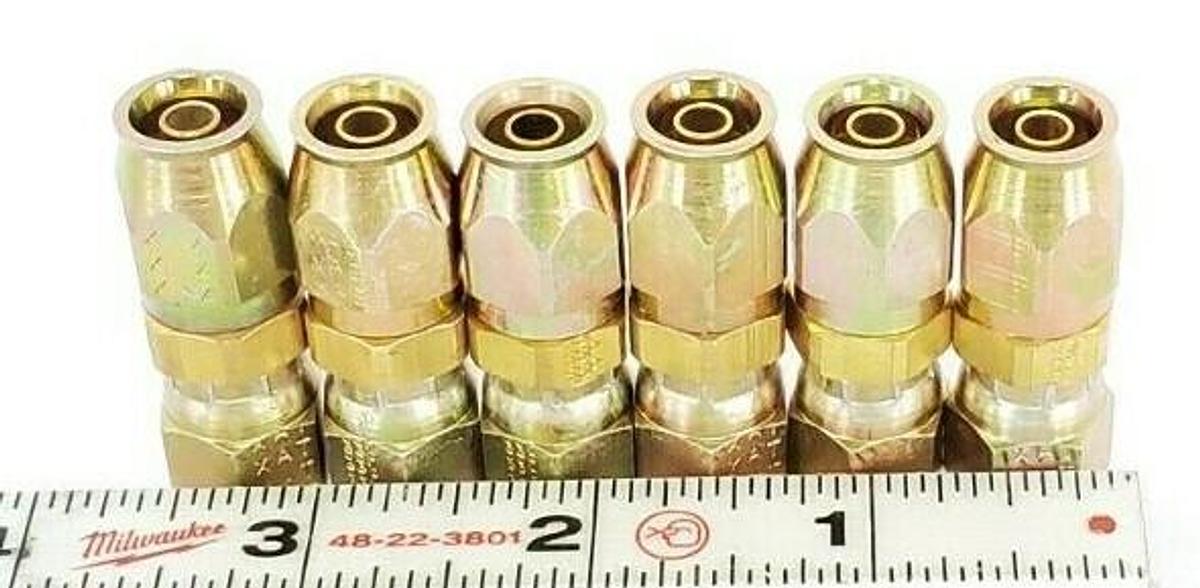 LOT OF 6 NEW SSP U-BUILD HOSE FITTINGS / COUPLINGS (9/16" X 7/16" X 3/8")