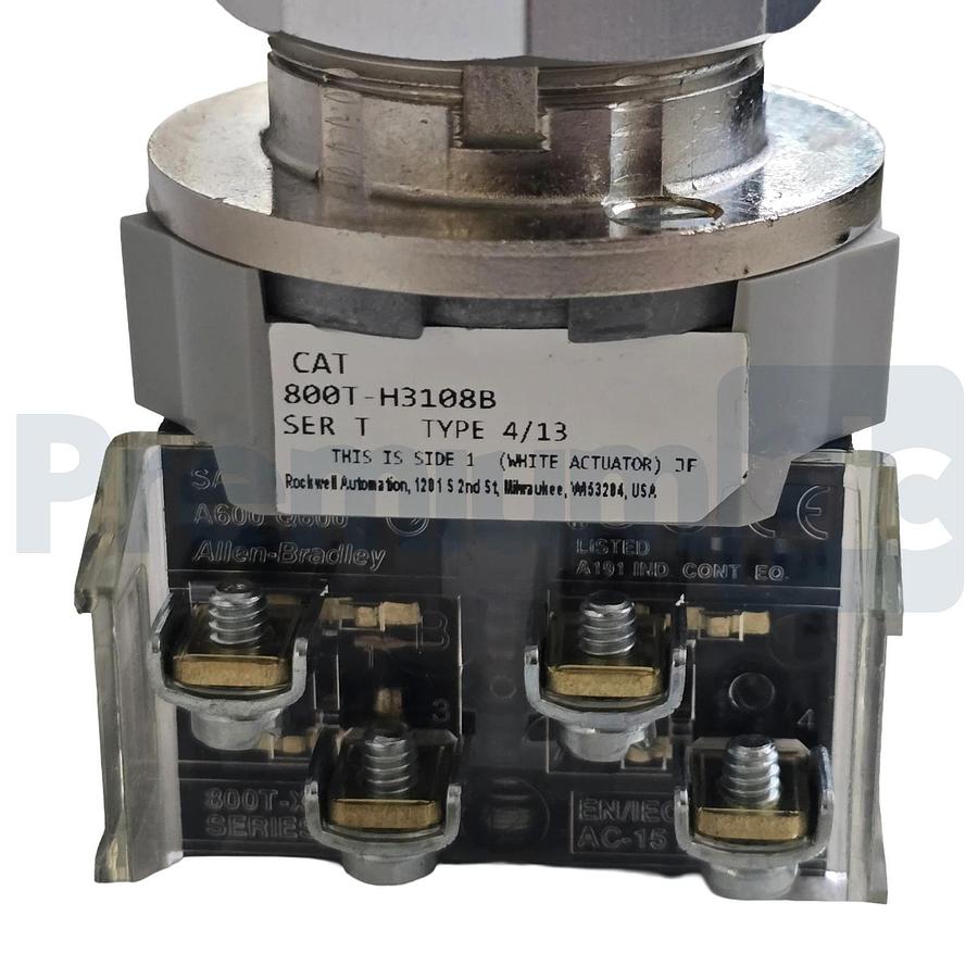 Allen-Bradley 800T-H3108B /T 30mm 2-Pos Cylinder Lock Selector Switch 2-NO/2-NC