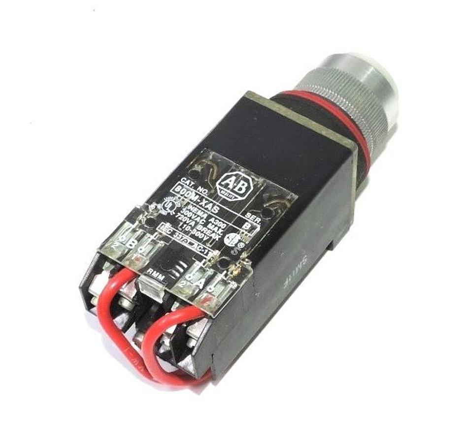 Used ALLEN BRADLEY 800MR-PT16S PUSH/TEST BUTTON SER. D W/ 800M-XAS SER. B