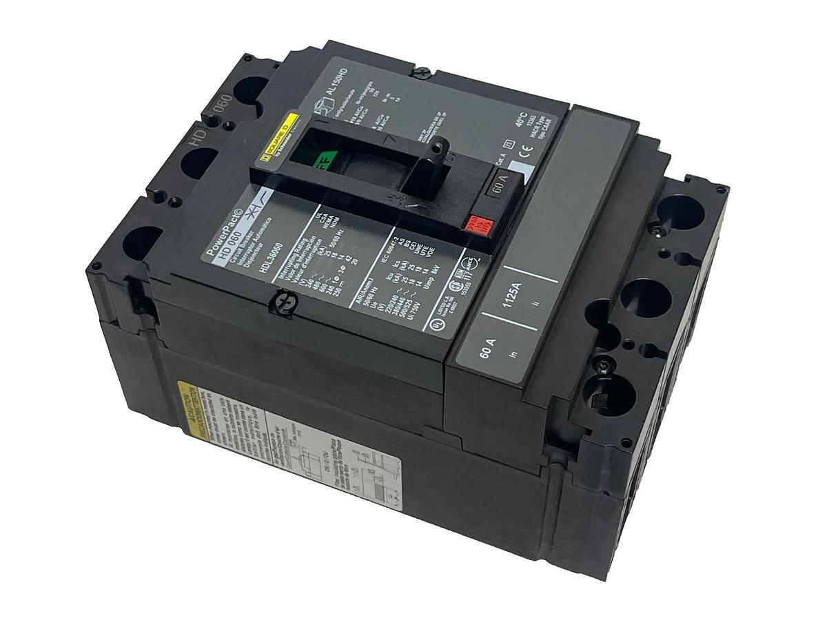 Used SQUARE D HDL36060 Circuit Breaker | PowerPact H-Frame | 60A 3P 600V | NSMP