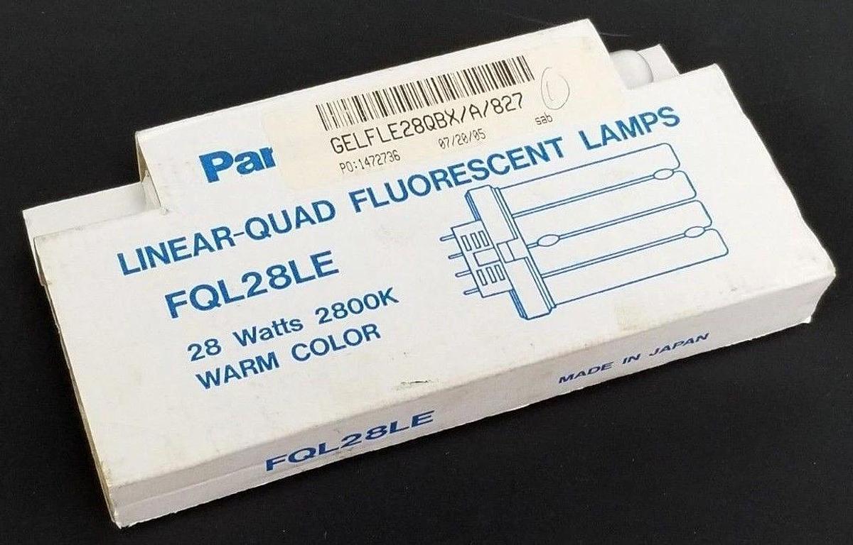 Used NIB PANASONIC FQL28LE LINEAR COMPACT FLUORESCENT LIGHT 4-PIN 28W 2800K WARM
