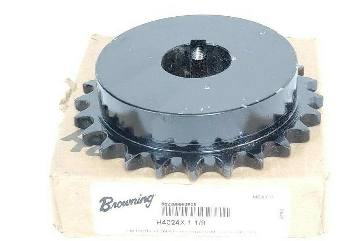 Used NIB BROWNING H4024X 1 1/8 SPROCKET STEEL W/ HARDENED TEETH H4024X118