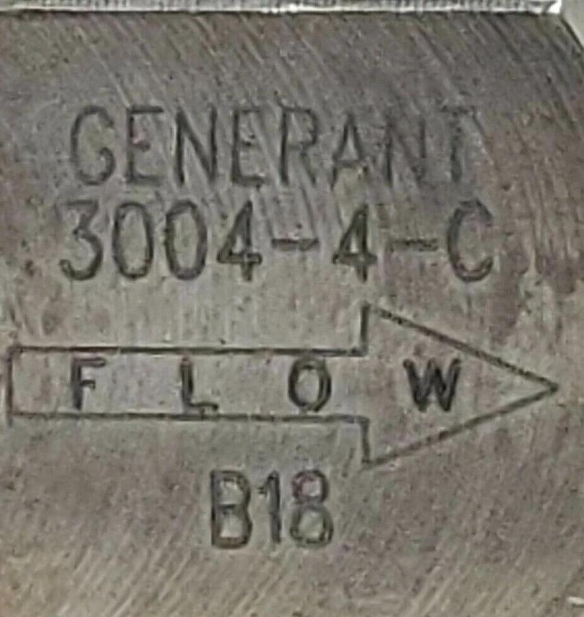 Used NIB GENERANT 3004-4-C NEEDLE VALVE 30044C