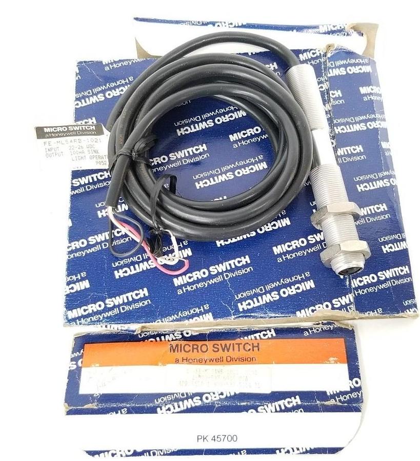 Used NIB HONEYWELL MICRO SWITCH FE-MLS4RB-1021 PHOTOELECTRIC SENSOR 22-26VDC