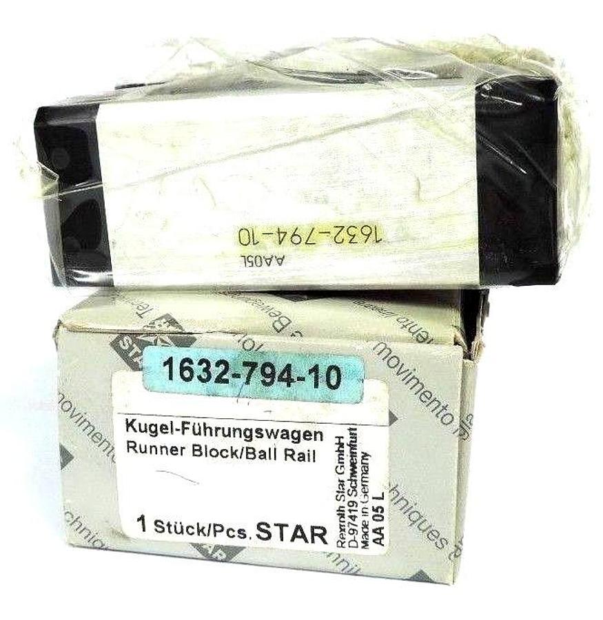 Used NIB REXROTH 1632-794-10 RUNNER BLOCK/BALL RALL STAR
