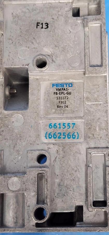 Used NIB FESTO VMPA-FB-EPL-GU END PLATE MAT. NR. 533372 SERIE: F302