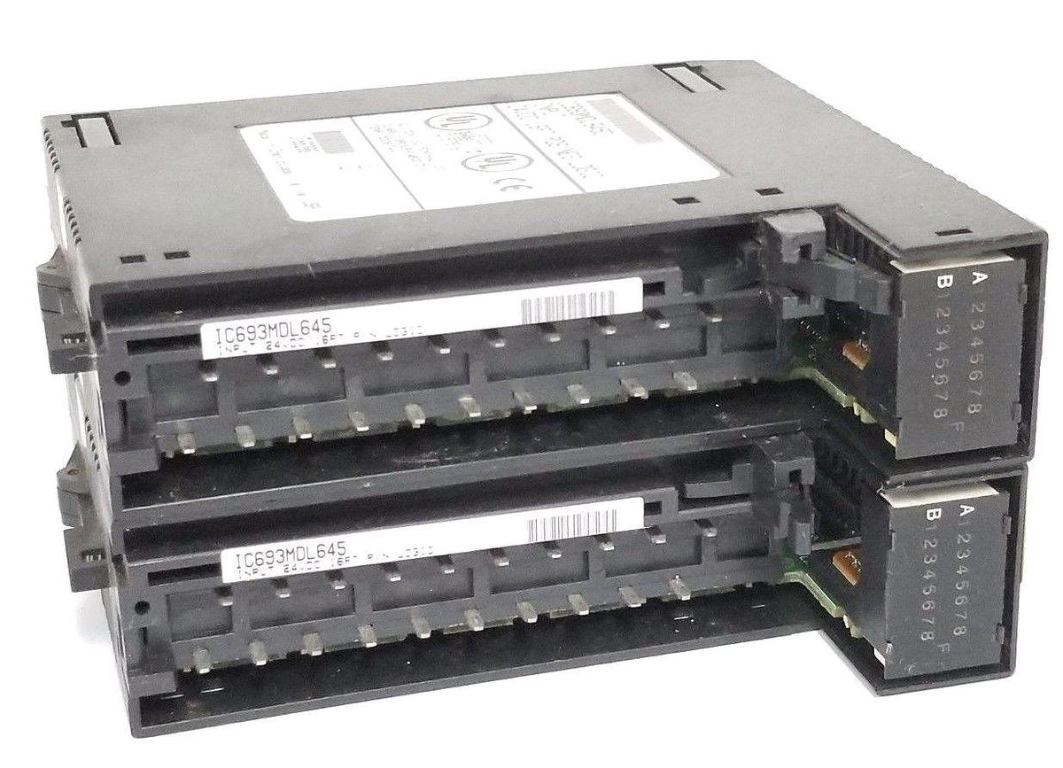 Used LOT OF 2 GE FANUC IC693MDL645D INPUT MODULES 24VDC 16PT POS/NEG LOGIC